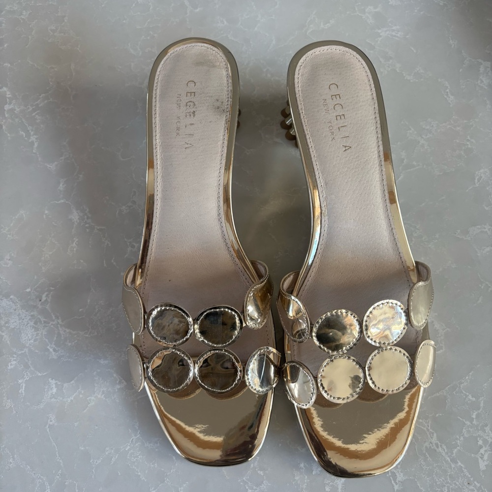Cecelia New York Metallic Gold Heels